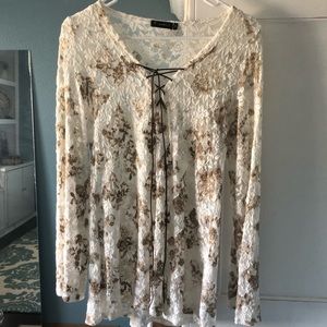 T Party Fashion Lacey Long Leeve Top